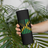 Jamaican American Distressed Patriotic Flag Skinny Tumbler - Wonder Print Shop