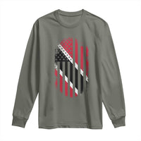 Trinidad And Tobago Trinidadian American Flag Long Sleeve Shirt - Wonder Print Shop