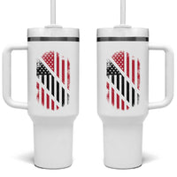 Trinidad And Tobago Trinidadian American Flag Tumbler With Handle - Wonder Print Shop