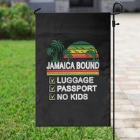 Jamaican Travel Vacation Trip Garden Flag Jamaica Bound Luggage Passport No Kids - Wonder Print Shop