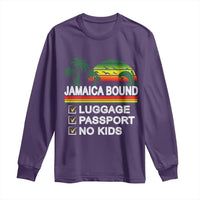 Jamaican Travel Vacation Trip Long Sleeve Shirt Jamaica Bound Luggage Passport No Kids - Wonder Print Shop