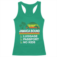Jamaican Travel Vacation Trip Racerback Tank Top Jamaica Bound Luggage Passport No Kids - Wonder Print Shop