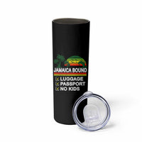Jamaican Travel Vacation Trip Skinny Tumbler Jamaica Bound Luggage Passport No Kids - Wonder Print Shop