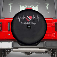 Trinidad And Tobago Heartbeat ECG Pulse Trinidadian Flag Spare Tire Cover - Wonder Print Shop