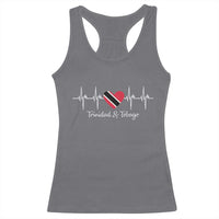Trinidad And Tobago Heartbeat ECG Pulse Trinidadian Flag Racerback Tank Top - Wonder Print Shop