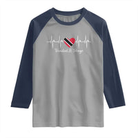Trinidad And Tobago Heartbeat ECG Pulse Trinidadian Flag Raglan Shirt - Wonder Print Shop