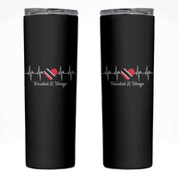 Trinidad And Tobago Heartbeat ECG Pulse Trinidadian Flag Skinny Tumbler - Wonder Print Shop