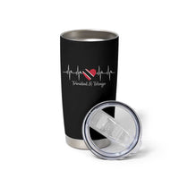 Trinidad And Tobago Heartbeat ECG Pulse Trinidadian Flag Tumbler Cup - Wonder Print Shop