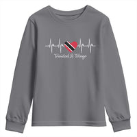 Trinidad And Tobago Heartbeat ECG Pulse Trinidadian Flag Youth Sweatshirt - Wonder Print Shop