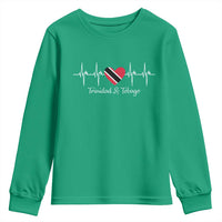 Trinidad And Tobago Heartbeat ECG Pulse Trinidadian Flag Youth Sweatshirt - Wonder Print Shop