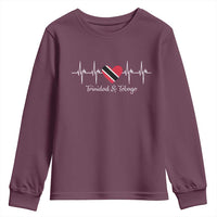 Trinidad And Tobago Heartbeat ECG Pulse Trinidadian Flag Youth Sweatshirt - Wonder Print Shop