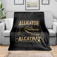 Funny Alligator Alcatraz Throw Blanket Florida Everglades Alligatraz Meme 2025 - Wonder Print Shop