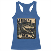 Funny Alligator Alcatraz Racerback Tank Top Florida Everglades Alligatraz Meme 2025 - Wonder Print Shop