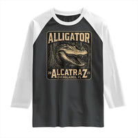 Funny Alligator Alcatraz Raglan Shirt Florida Everglades Alligatraz Meme 2025 - Wonder Print Shop