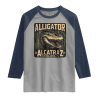 Funny Alligator Alcatraz Raglan Shirt Florida Everglades Alligatraz Meme 2025 - Wonder Print Shop