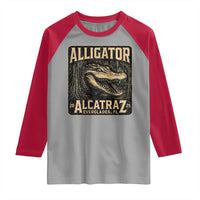 Funny Alligator Alcatraz Raglan Shirt Florida Everglades Alligatraz Meme 2025 - Wonder Print Shop
