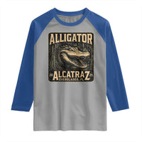 Funny Alligator Alcatraz Raglan Shirt Florida Everglades Alligatraz Meme 2025 - Wonder Print Shop