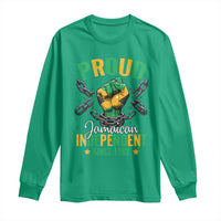 Jamaica Independence Day Long Sleeve Shirt Proud Jamaican Hand Fist Break The Chain - Wonder Print Shop