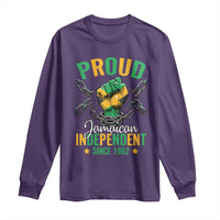 Jamaica Independence Day Long Sleeve Shirt Proud Jamaican Hand Fist Break The Chain - Wonder Print Shop