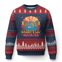 Funny Daddys Lil Squirter Ugly Christmas Sweater Inappropriate Adult Humor Squirting Whale - Wonder Print Shop