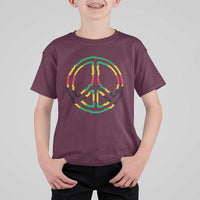 Rasta Jamaican Flag Peace Symbol Reggae T Shirt For Kid - Wonder Print Shop