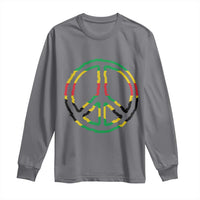 Rasta Jamaican Flag Peace Symbol Reggae Long Sleeve Shirt - Wonder Print Shop