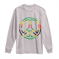 Rasta Jamaican Flag Peace Symbol Reggae Long Sleeve Shirt - Wonder Print Shop