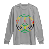 Rasta Jamaican Flag Peace Symbol Reggae Long Sleeve Shirt - Wonder Print Shop