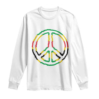 Rasta Jamaican Flag Peace Symbol Reggae Long Sleeve Shirt - Wonder Print Shop
