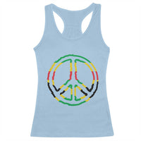 Rasta Jamaican Flag Peace Symbol Reggae Racerback Tank Top - Wonder Print Shop