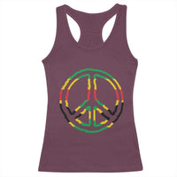 Rasta Jamaican Flag Peace Symbol Reggae Racerback Tank Top - Wonder Print Shop