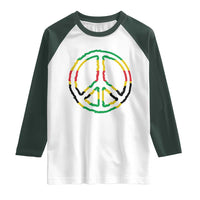 Rasta Jamaican Flag Peace Symbol Reggae Raglan Shirt - Wonder Print Shop