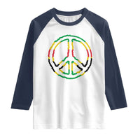 Rasta Jamaican Flag Peace Symbol Reggae Raglan Shirt - Wonder Print Shop