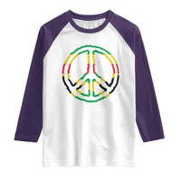 Rasta Jamaican Flag Peace Symbol Reggae Raglan Shirt - Wonder Print Shop