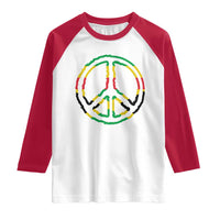 Rasta Jamaican Flag Peace Symbol Reggae Raglan Shirt - Wonder Print Shop