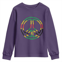 Rasta Jamaican Flag Peace Symbol Reggae Youth Sweatshirt - Wonder Print Shop
