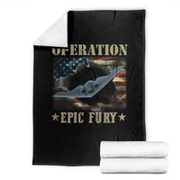 Operation Epic Fury Throw Blanket Military Bomber Jet American Flag