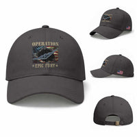 Operation Epic Fury Baseball Cap Military Bomber Jet American Flag