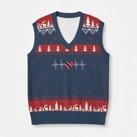 Trinidad And Tobago Heartbeat Trinidadian Flag V-Neck Knit Sweater Vest - Wonder Print Shop