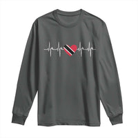 Trinidad And Tobago Heartbeat Trinidadian Flag Long Sleeve Shirt - Wonder Print Shop