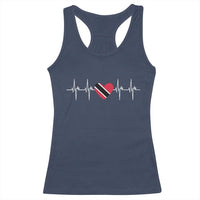 Trinidad And Tobago Heartbeat Trinidadian Flag Racerback Tank Top - Wonder Print Shop