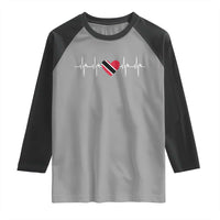 Trinidad And Tobago Heartbeat Trinidadian Flag Raglan Shirt - Wonder Print Shop