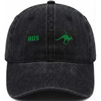 Kangaroo Australia Aus Team Aussie Athletic Jersey Style Washed Cotton Baseball Cap