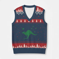 Australia Kangaroo with Federation Star Aussie Roots V-Neck Knit Sweater Vest