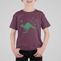 Australia Kangaroo with Federation Star Aussie Roots T Shirt For Kid