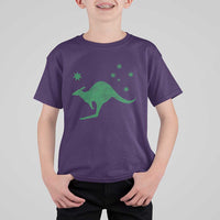 Australia Kangaroo with Federation Star Aussie Roots T Shirt For Kid