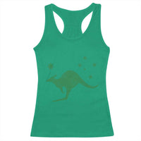 Australia Kangaroo with Federation Star Aussie Roots Racerback Tank Top
