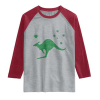 Australia Kangaroo with Federation Star Aussie Roots Raglan Shirt