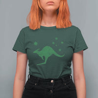 Australia Kangaroo with Federation Star Aussie Roots T Shirt For Women