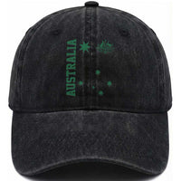 Australia Vintage Federation Star Aussie Coat of Arms Washed Cotton Baseball Cap